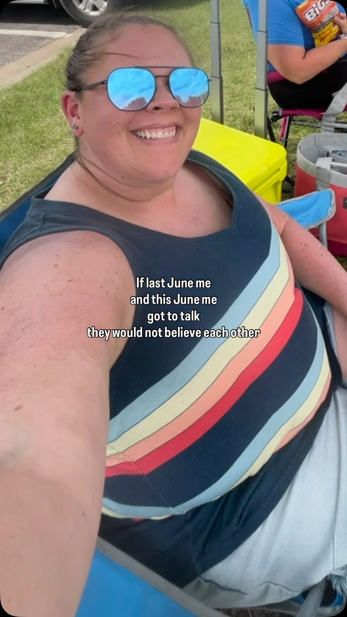 Down 44 lbs and counting after last June me set out to lose 50 lbs in a year. So maybe she would actually believe me afterall ☺️

And I did it naturally btw. Just in case you need to see someone who put in the work and didn’t fall prey to the get as skinny as possible crowd.